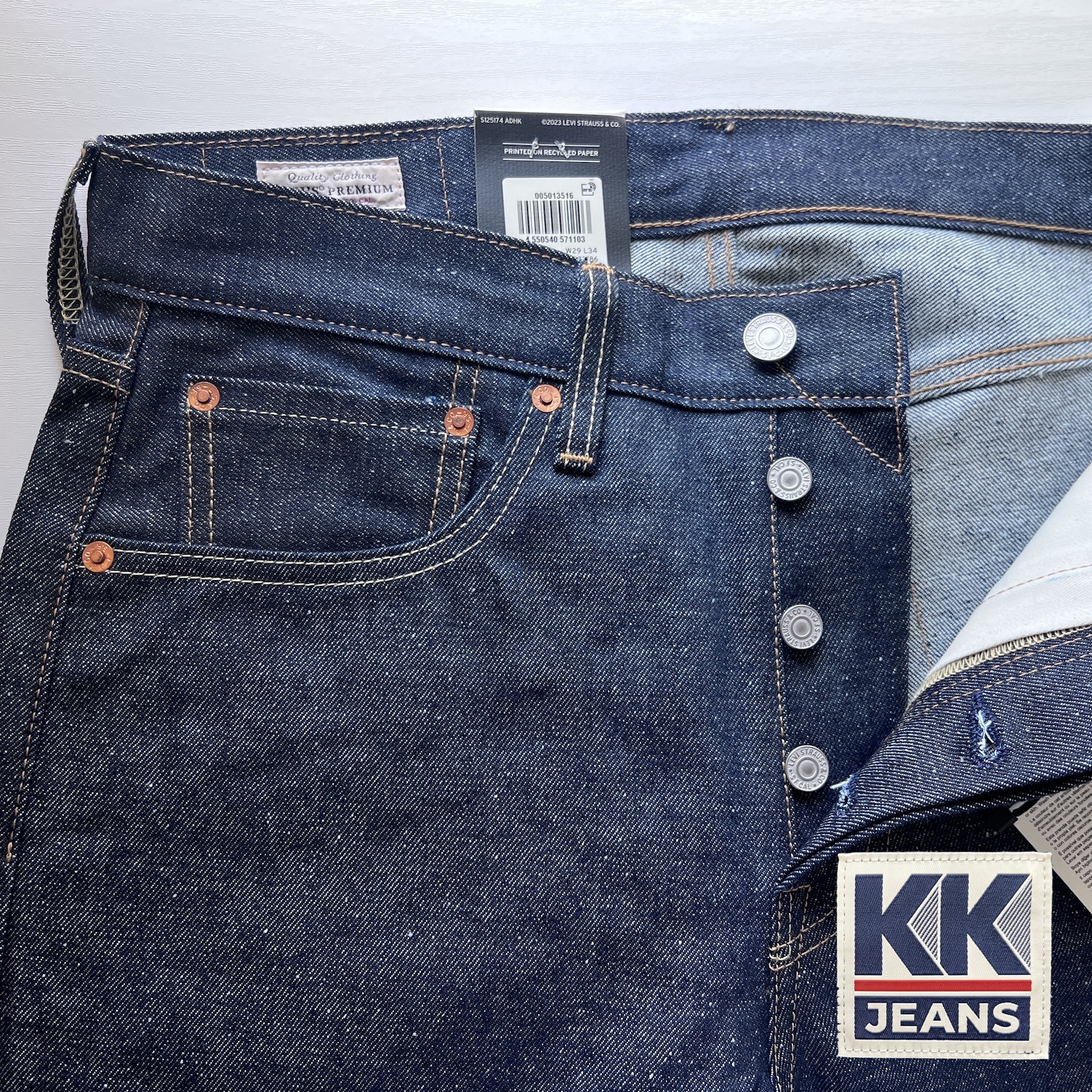 กางเกงยีนส์ Levi's 501 ริมแดง Rigid สีน้ำเงิน ผ้าดิบ STF Made in China ของแท้ 100% 2