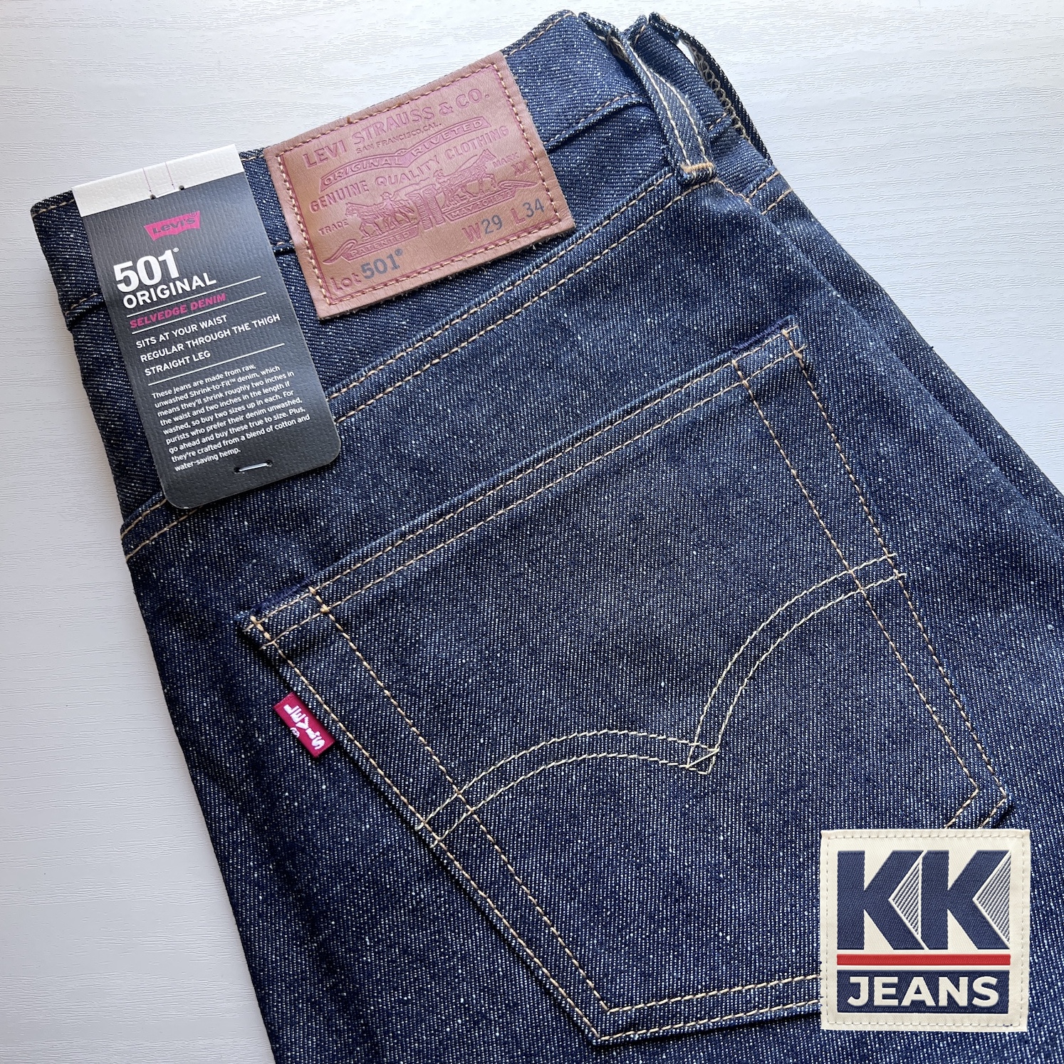 กางเกงยีนส์ Levi's 501 ริมแดง Rigid สีน้ำเงิน ผ้าดิบ STF Made in China ของแท้ 100%