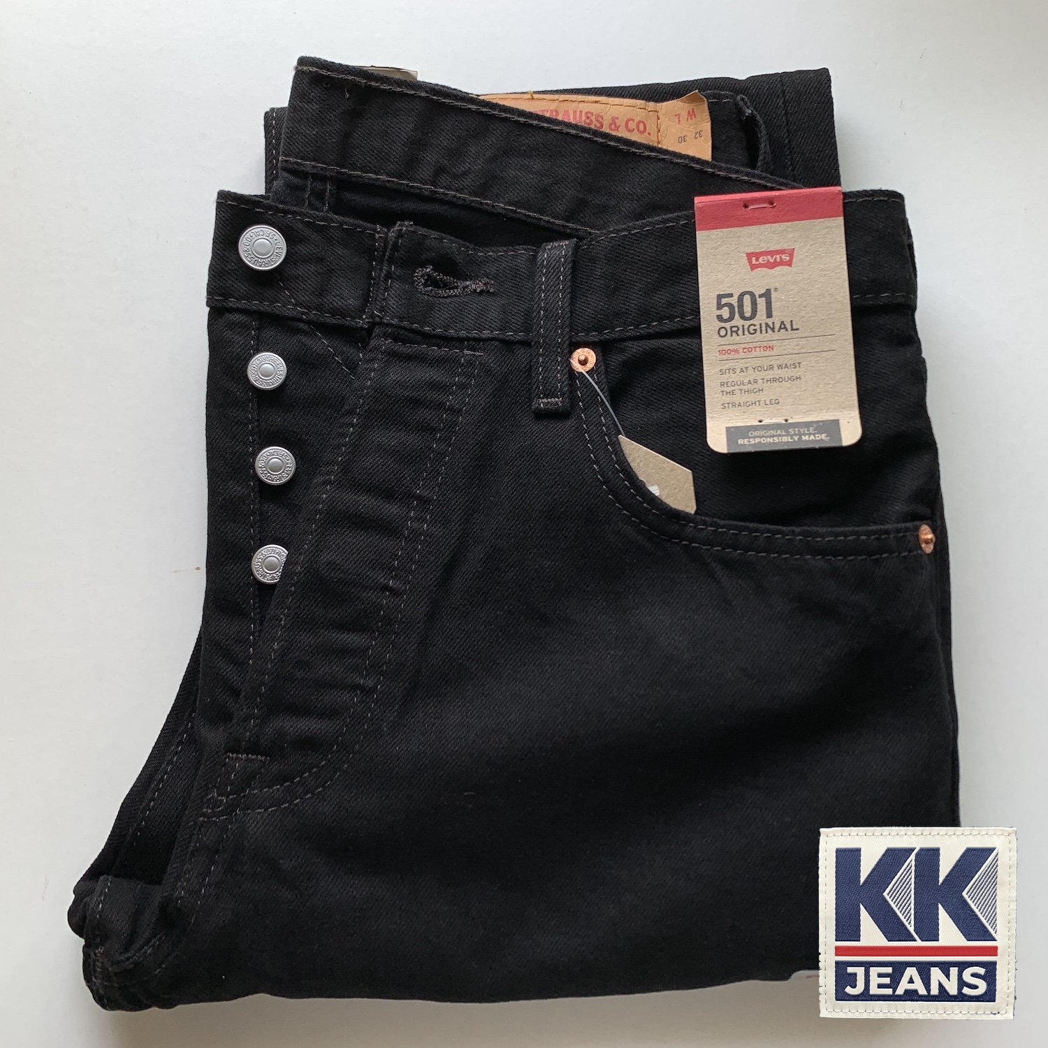 กางเกงยีนส์ Levi's 501 SuperBlack สีดำ Made in Egypt ของแท้ 100% 13