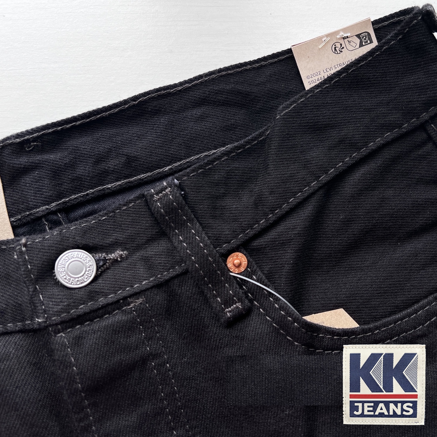 กางเกงยีนส์ Levi's 501 SuperBlack สีดำ Made in Egypt ของแท้ 100% 8