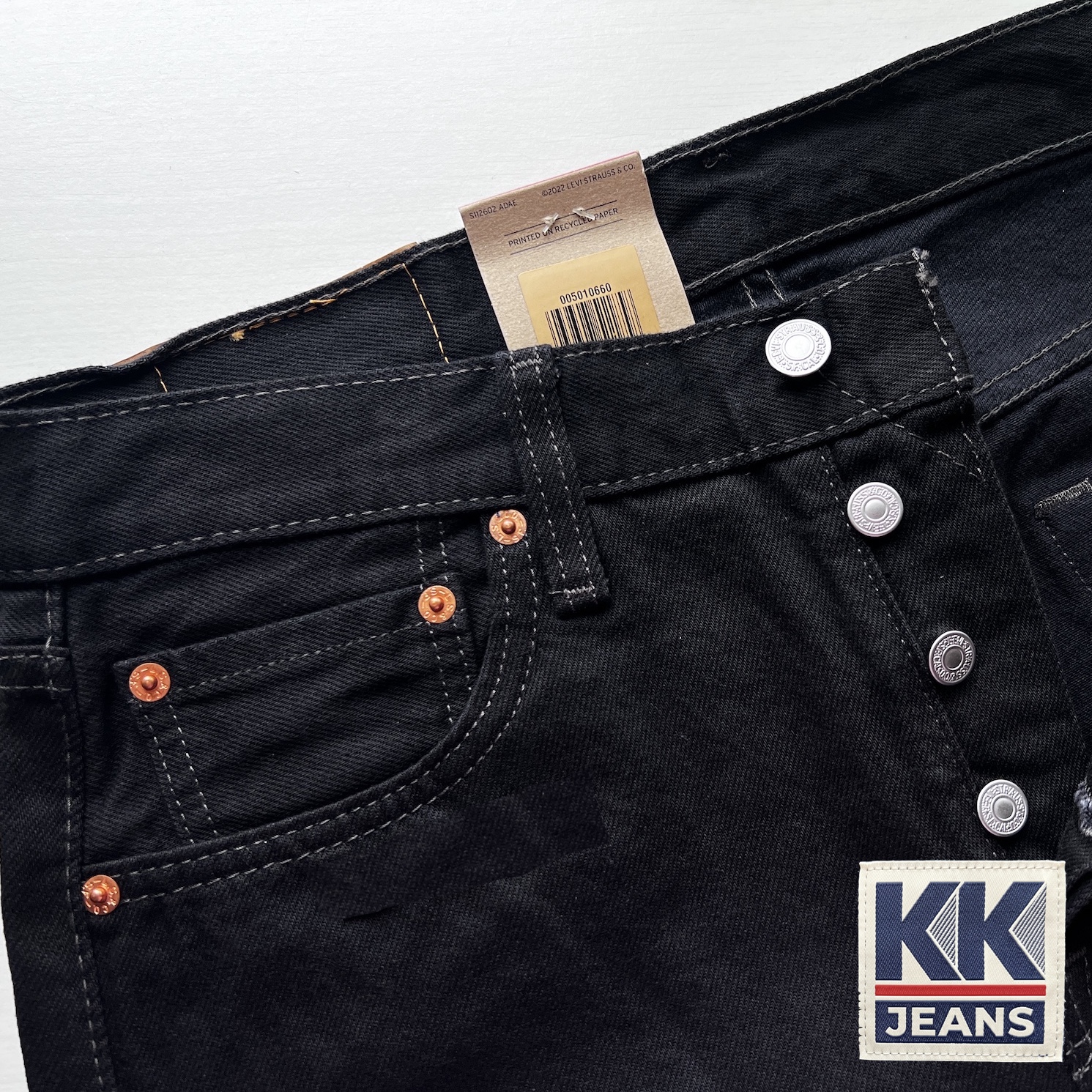 กางเกงยีนส์ Levi's 501 SuperBlack สีดำ Made in Egypt ของแท้ 100% 3