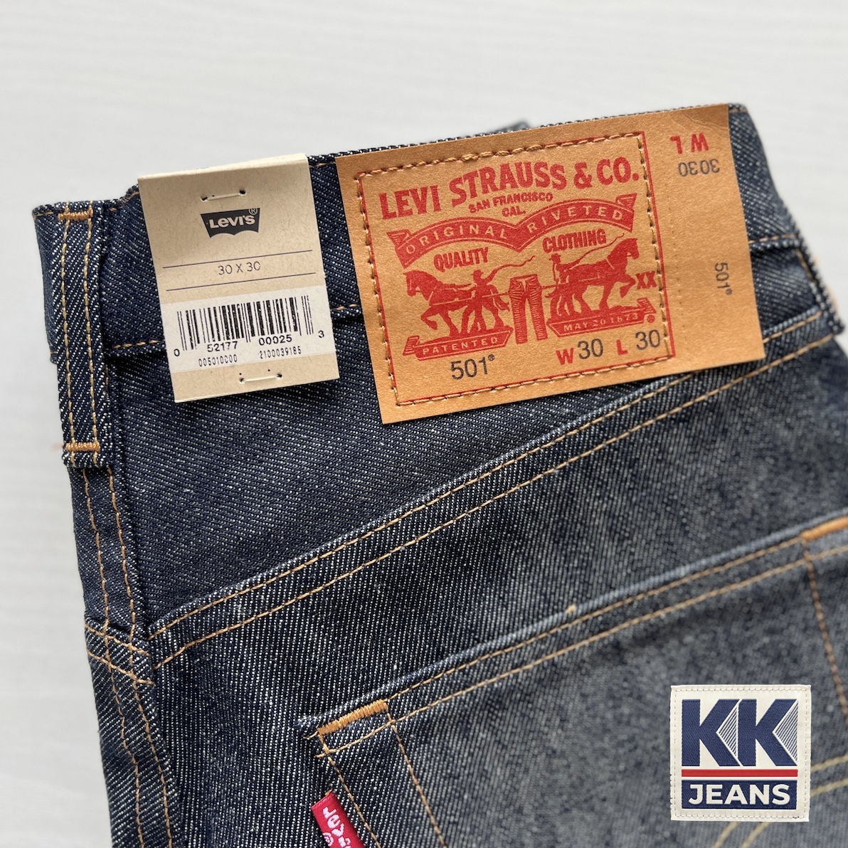 กางเกงยีนส์ Levi's 501 Rigid รหัส 0000 สีน้ำเงิน ผ้าดิบ STF Made in Egypt ของแท้ 100%