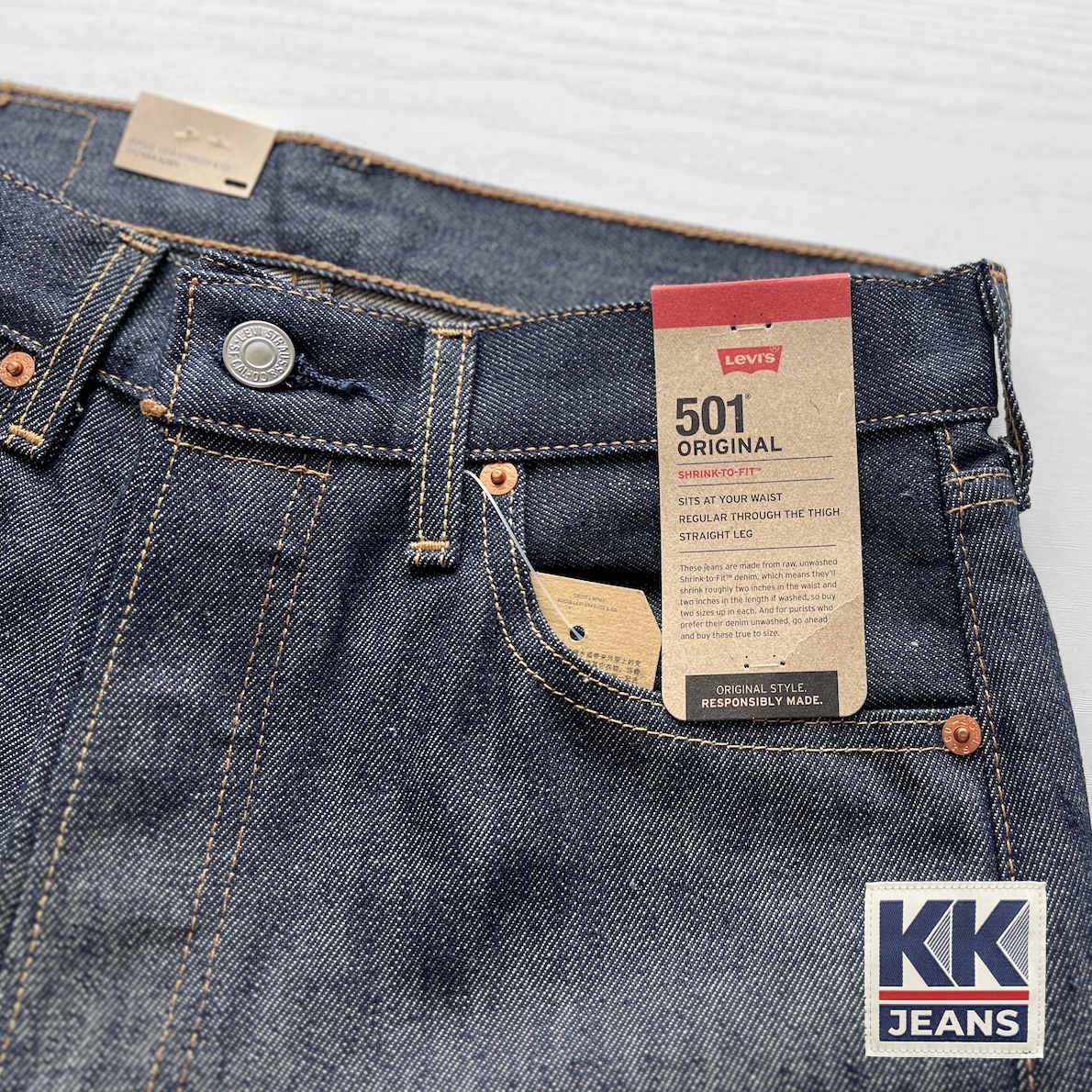 กางเกงยีนส์ Levi's 501 Rigid รหัส 0000 สีน้ำเงิน ผ้าดิบ STF Made in Egypt ของแท้ 100% 6