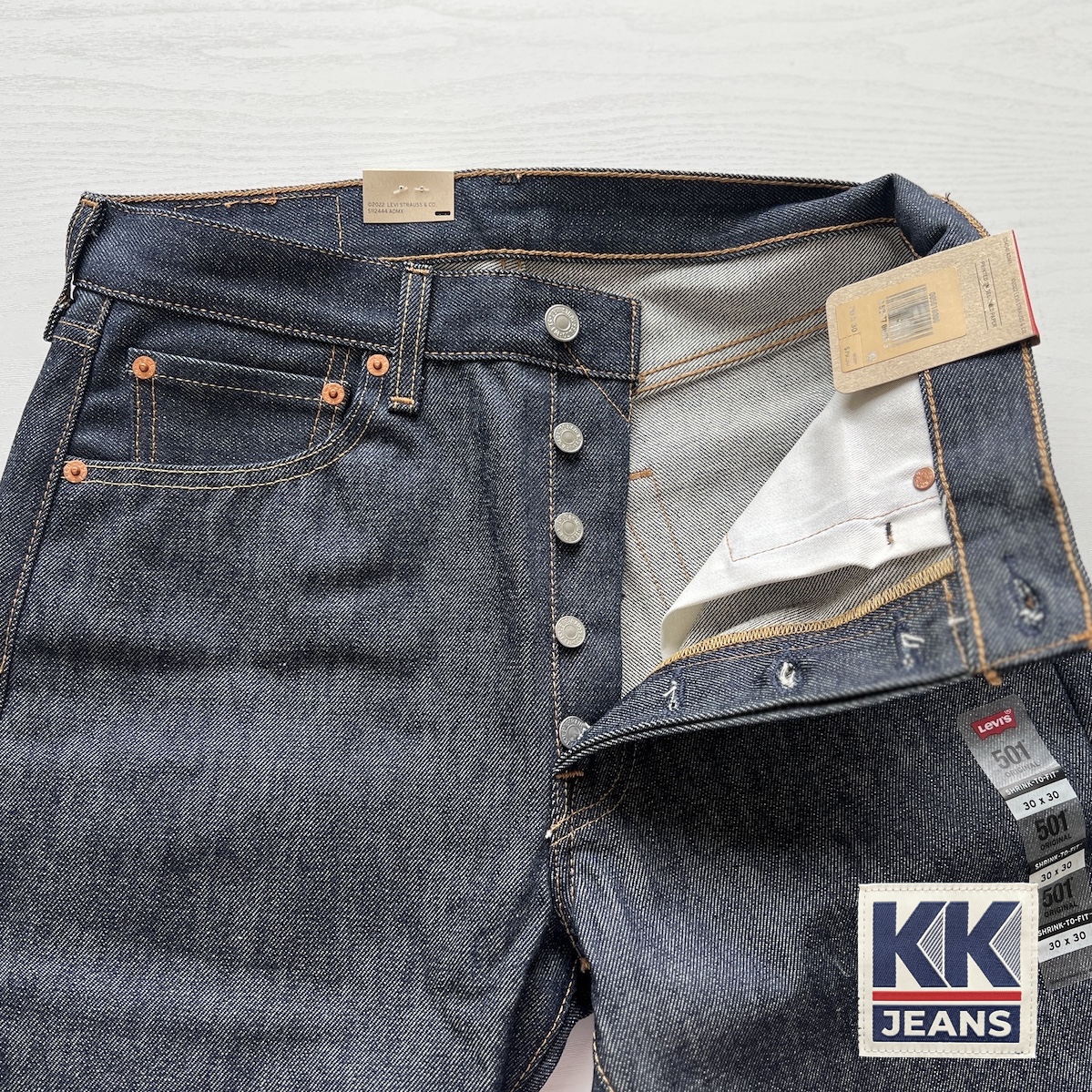 กางเกงยีนส์ Levi's 501 Rigid รหัส 0000 สีน้ำเงิน ผ้าดิบ STF Made in Egypt ของแท้ 100% 7