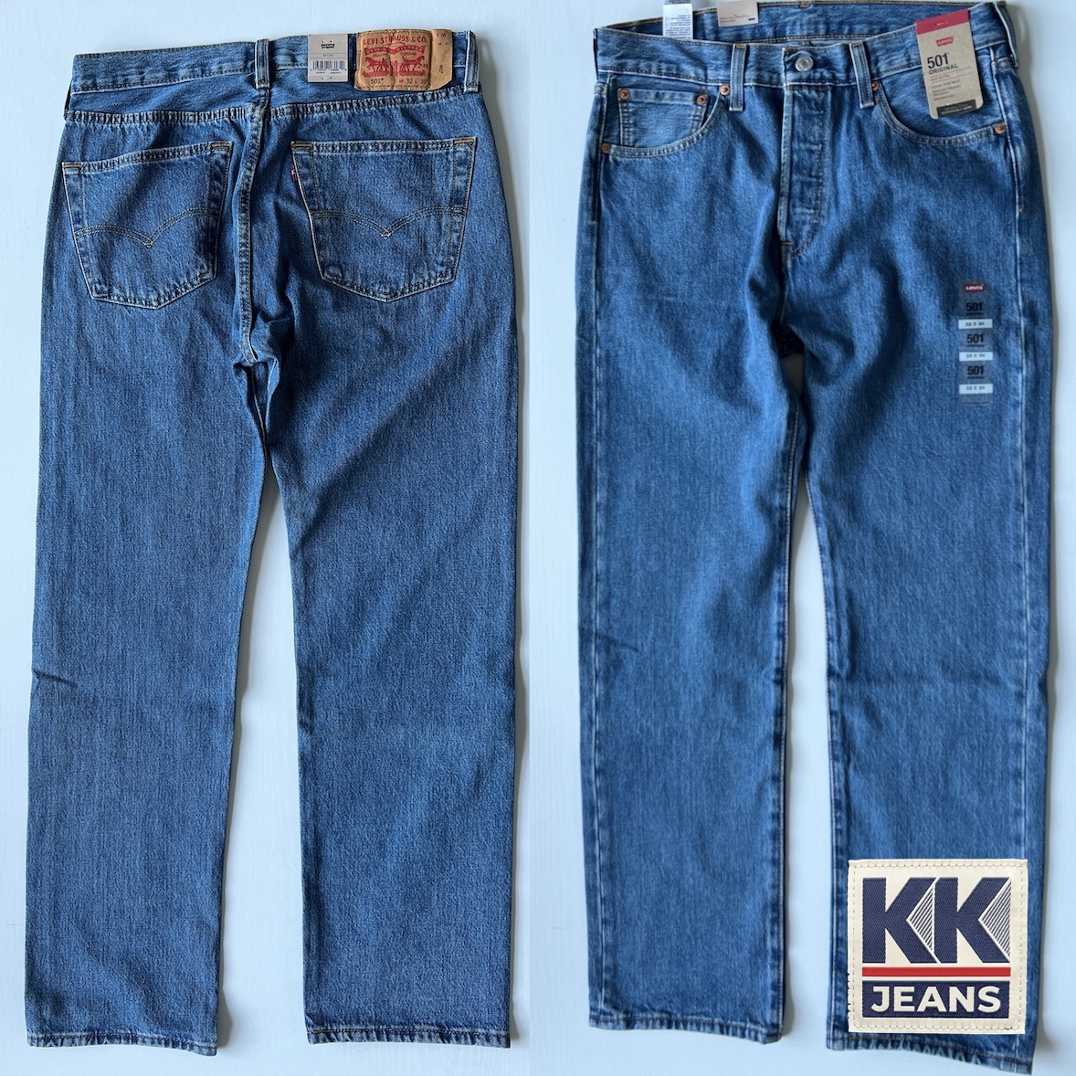 กางเกงยีนส์ Levi's 501 ผ้าฟอกทรายสีบลูยีนส์ รหัส 0193 Made in Egypt ของแท้ 100% 6