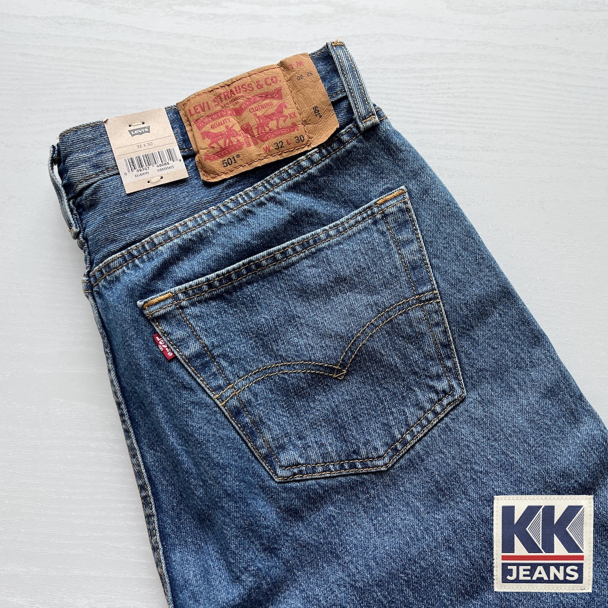 กางเกงยีนส์ Levi's 501 ผ้าฟอกทรายสีบลูยีนส์ รหัส 0193 Made in Egypt ของแท้ 100%