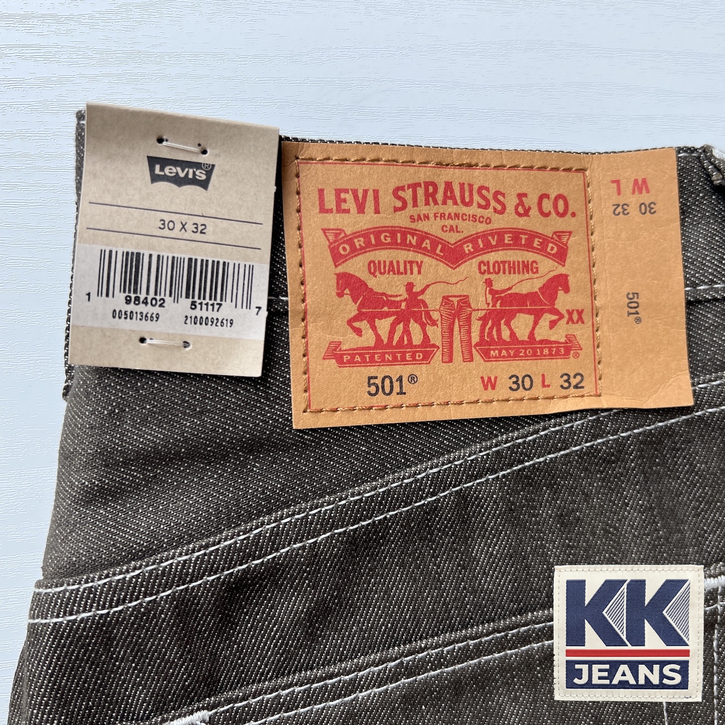 กางเกงยีนส์ Levi's 501 Rigid สีน้ำตาล ผ้าดิบ STF Made in Pakistan ของแท้ 100% 8