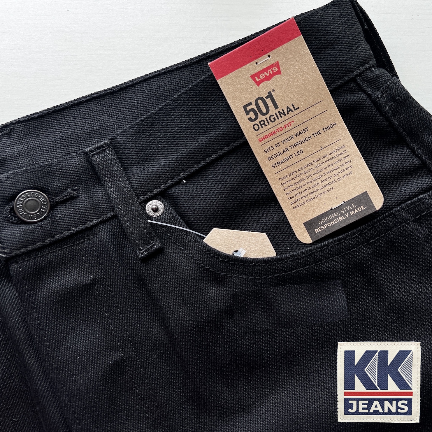 กางเกงยีนส์ Levi’s 501 STF Shrink-to-Fit SuperBlack สีดำ รหัส 1582 🇲🇽 Made in Mexico 🇲🇽 ของแท้ 100% 5