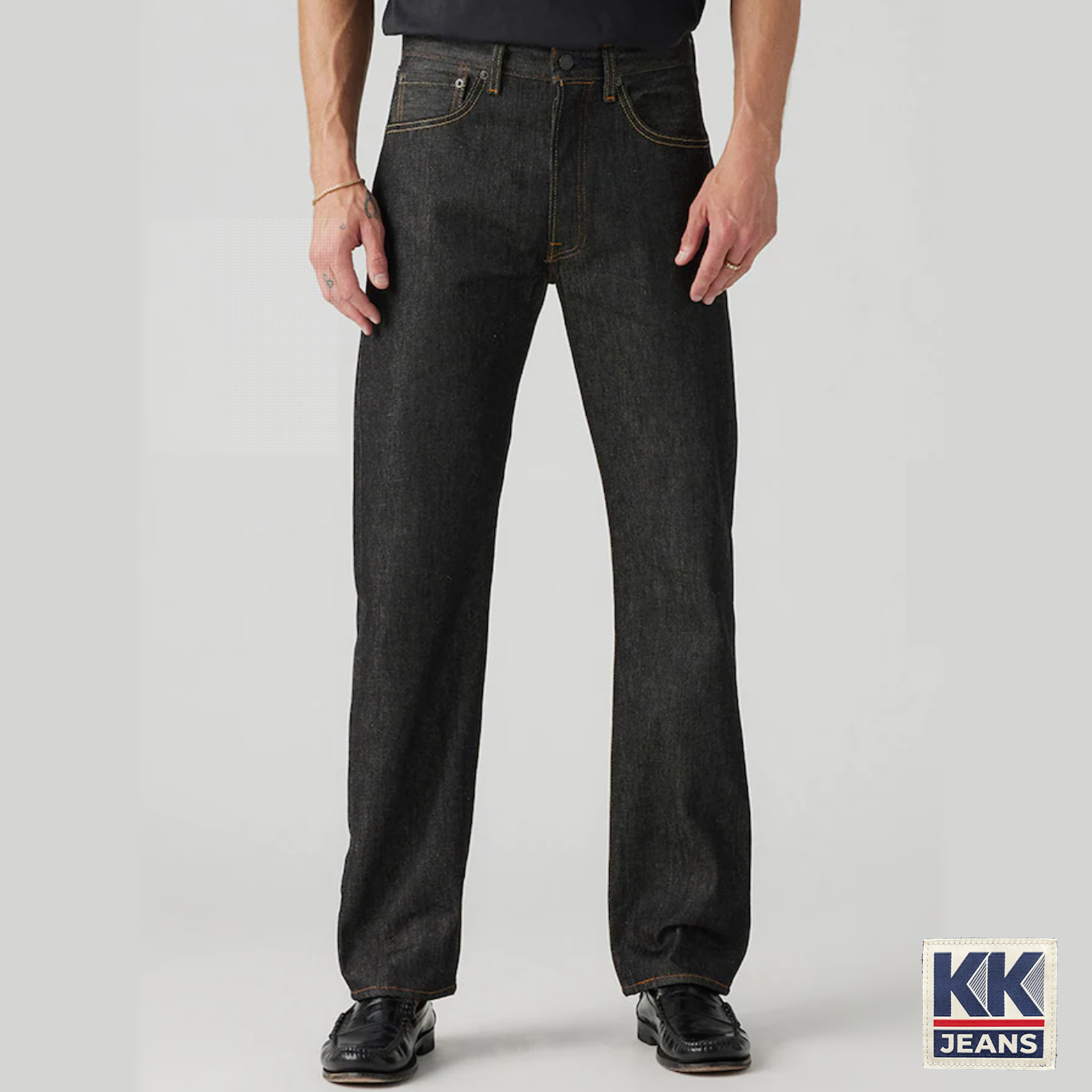 กางเกงยีนส์ Levi's 501 Rigid สีดำ ผ้าดิบ รหัส 0226 STF Made in Mexico ของแท้ 100% 5