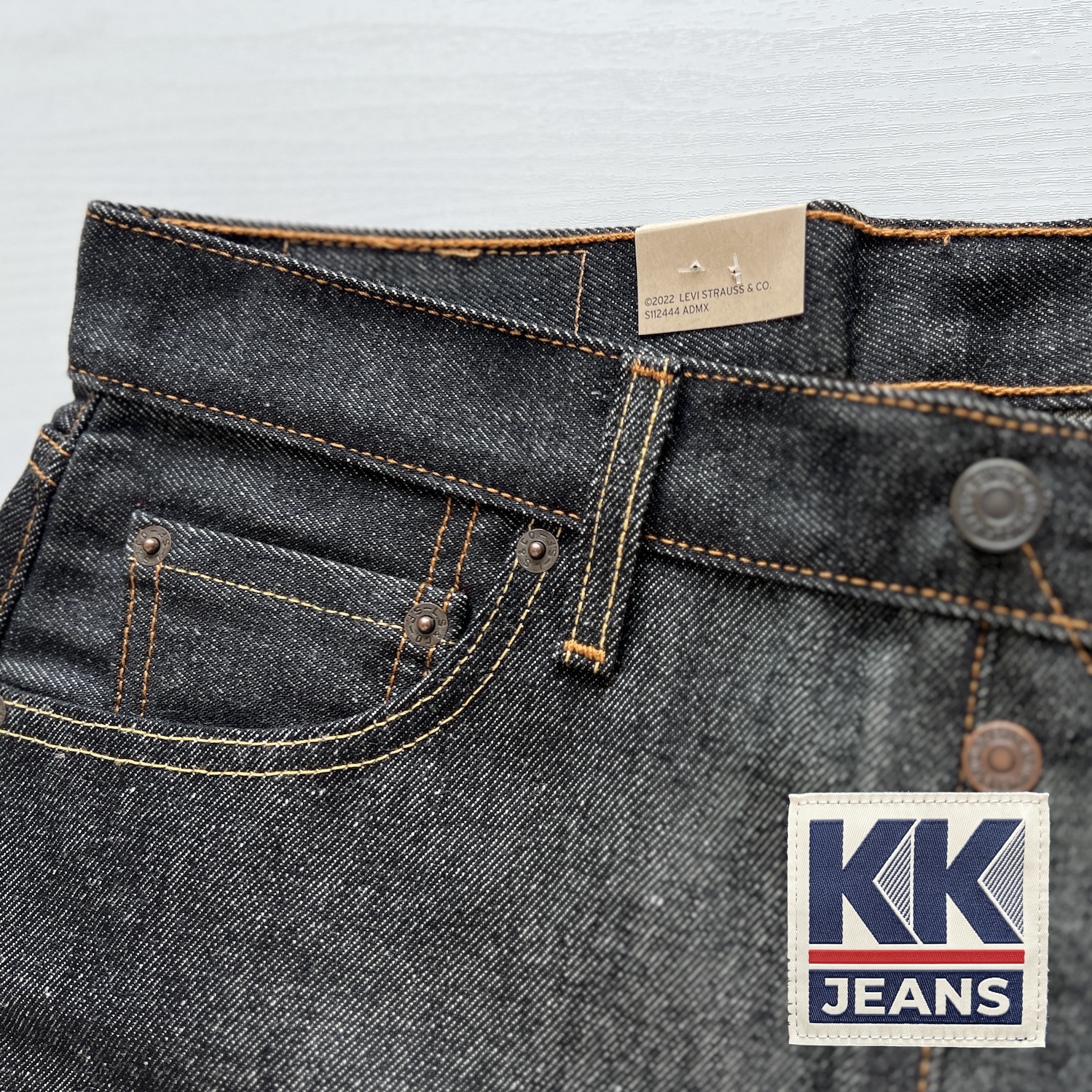 กางเกงยีนส์ Levi's 501 Rigid สีดำ ผ้าดิบ รหัส 0226 STF Made in Mexico ของแท้ 100% 11