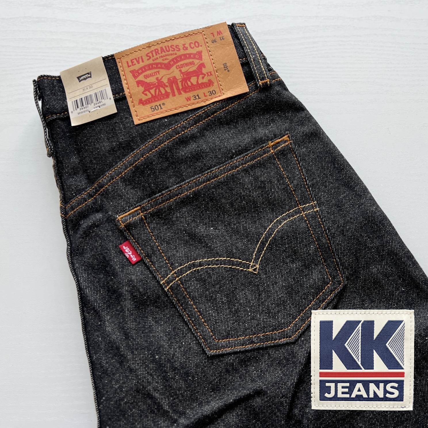 กางเกงยีนส์ Levi's 501 Rigid สีดำ ผ้าดิบ รหัส 0226 STF Made in Mexico ของแท้ 100%