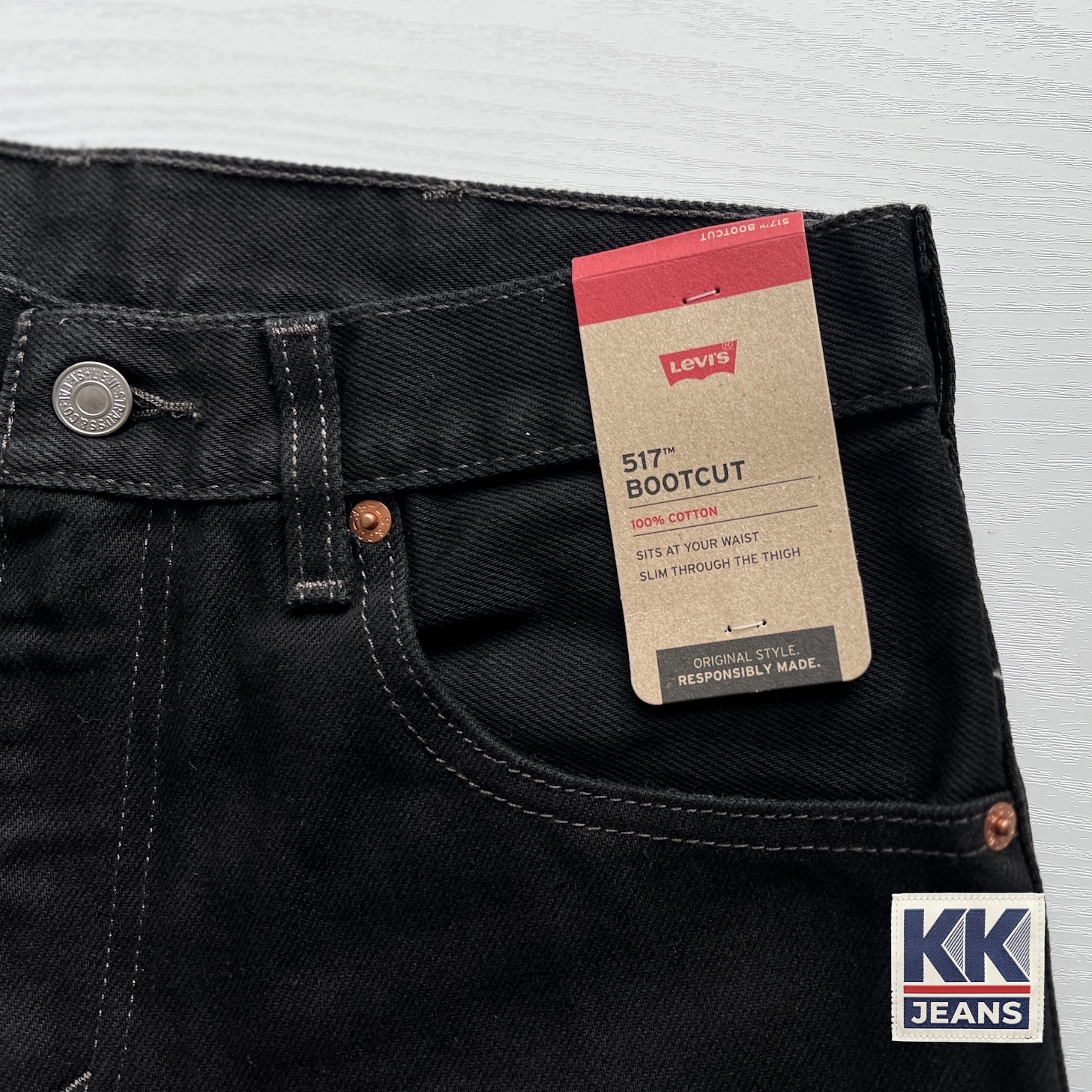 กางเกงยีนส์ Levi's 517 Bootcut SuperBlack สีดำ Made in Mexico/Egypt ของแท้ 100% 3