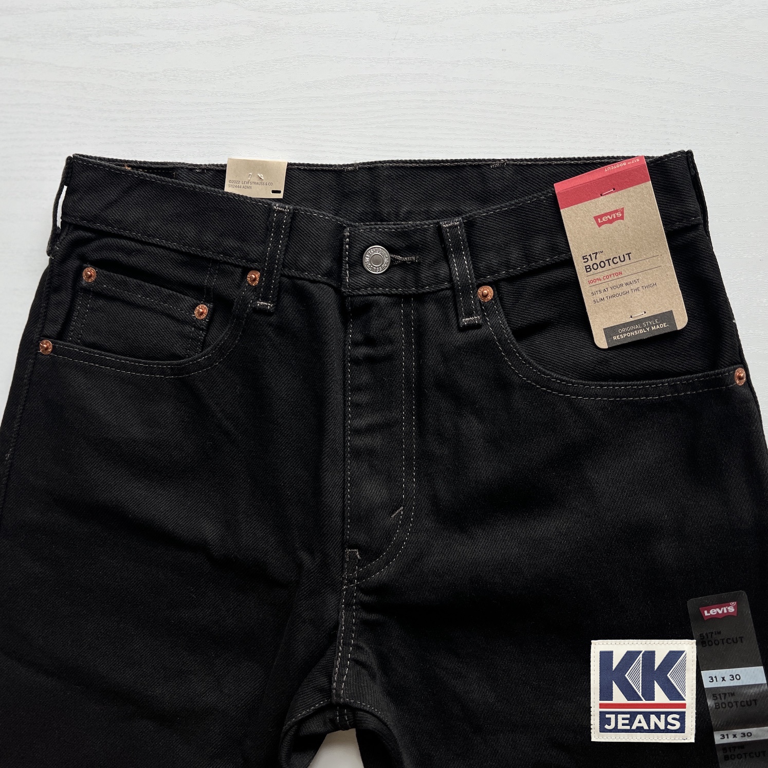 กางเกงยีนส์ Levi's 517 Bootcut SuperBlack สีดำ Made in Mexico/Egypt ของแท้ 100% 4