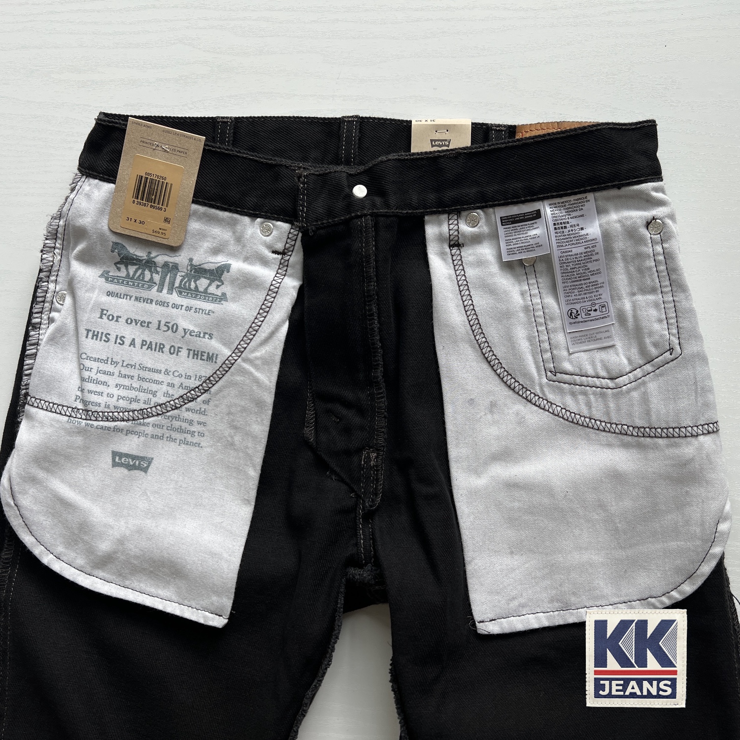 กางเกงยีนส์ Levi's 517 Bootcut SuperBlack สีดำ Made in Mexico/Egypt ของแท้ 100% 7