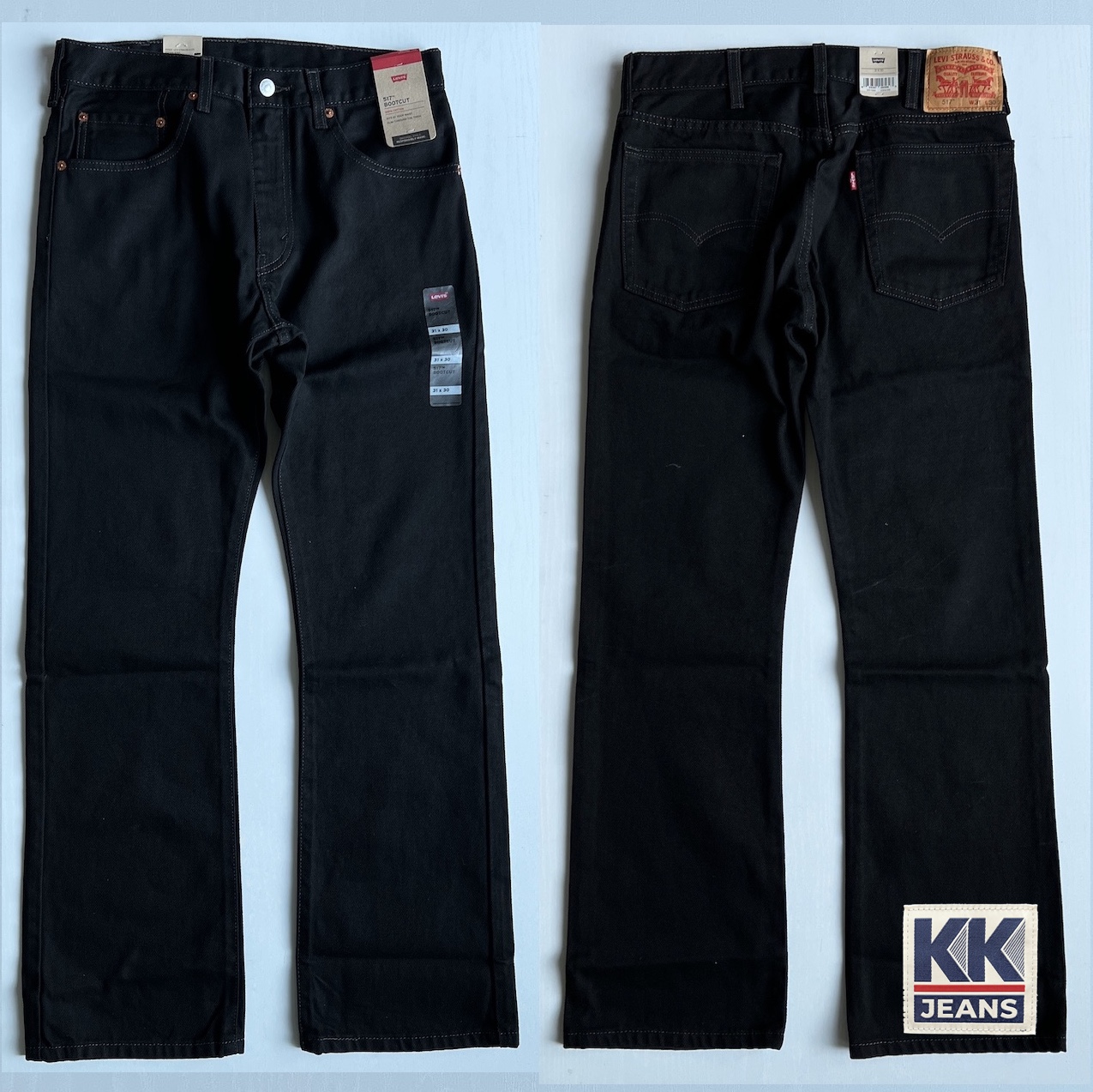 กางเกงยีนส์ Levi's 517 Bootcut SuperBlack สีดำ Made in Mexico/Egypt ของแท้ 100% 9