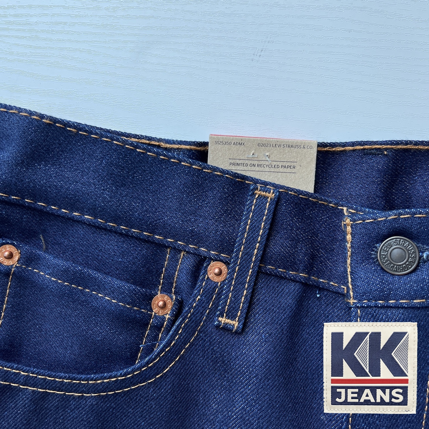 กางเกงยีนส์ Levi's 517 Bootcut ขาม้าสีน้ำเงิน สี Indigo Blue Made in Mexico ของแท้ 100% 11