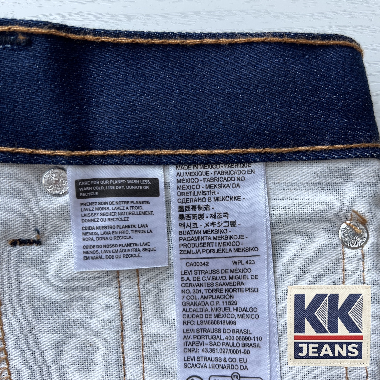 กางเกงยีนส์ Levi's 517 Bootcut ขาม้าสีน้ำเงิน สี Indigo Blue Made in Mexico ของแท้ 100% 5
