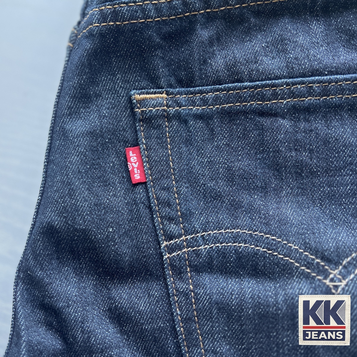 กางเกงยีนส์ Levi's 527 Boot Cut ขาม้าสีน้ำเงินเข้ม ผ้าฟอก ของแท้ 100% 9