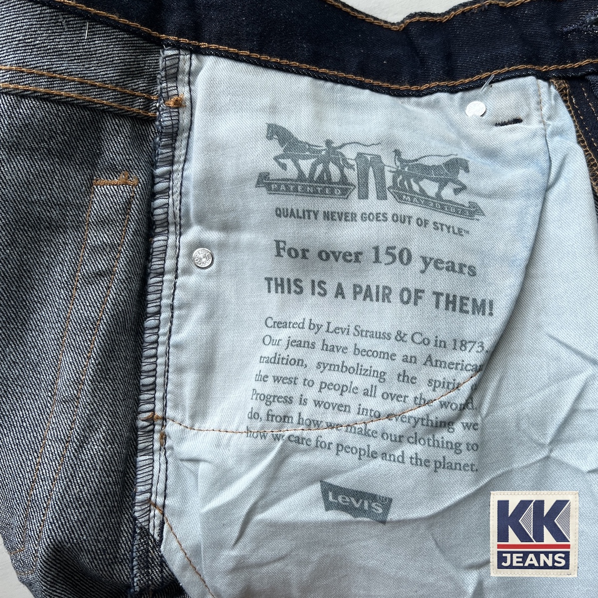✅กางเกงยีนส์ Levi's 517 Bootcut ผ้าฟอก สีน้ำเงินเข้ม Made in Bangladesh ของแท้ 100% 3